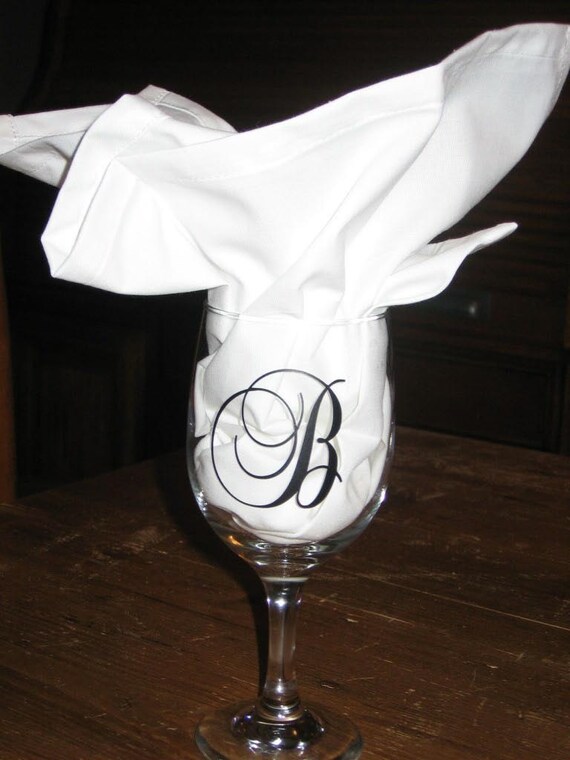 2 inch Vinyl Initial Decal Wine Glass Cups