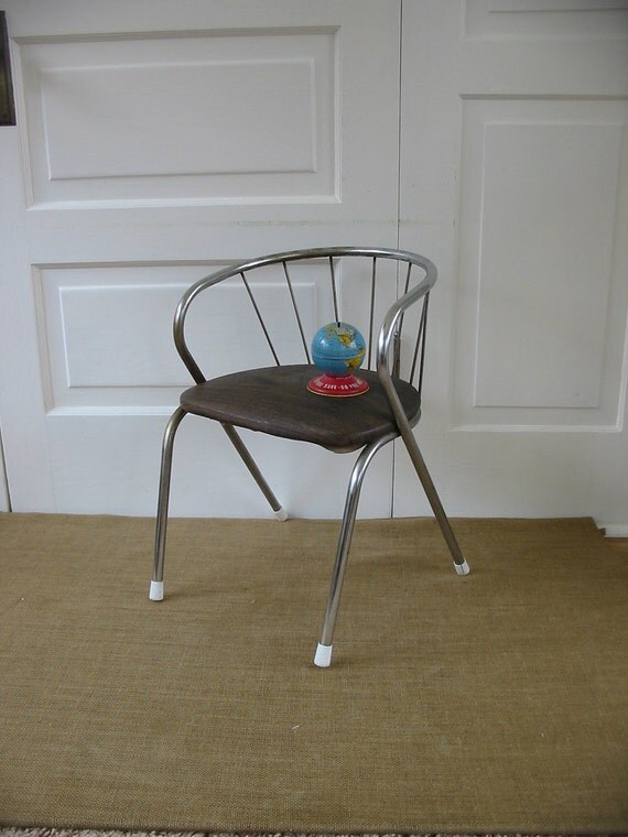 Child's Chair Retro Metal Boy Vintage by vintagejane on Etsy