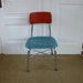 Vintage Metal Aqua Orange Retro Nursery Boy Girl School Children Chair