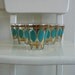 Glassware Juice Cup Shot Glass Bar Mid Century Retro Aqua Gold Vintage