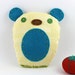 Baby Bear Plush Toy Softie Teal Yellow Cute Nursery Childrens Decor