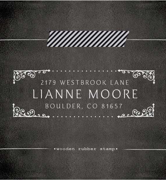 Items similar to Address Stamp Custom Wooden Handle Cute Wedding or