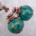 Opal n' Marble- Artisan Lampwork And Antique Copper Earrings- Cynensemble