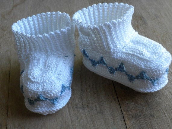 Crochet Baby Booties, Newborn Baby Booties, Christening Booties, Baby 