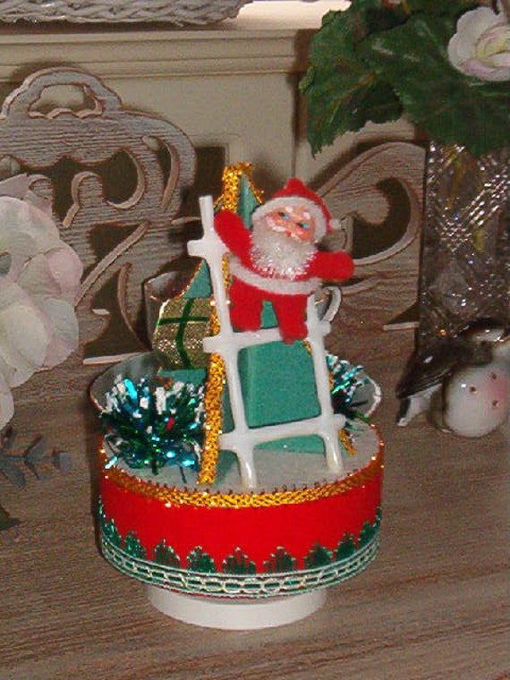 banner believe christmas Music Vintage Ladder Santa Japan Christmas on Sankyo on Box