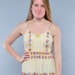Vintage Smocked Maxi Dress // Rainbow Ruffle Embroidered Sundress // Butterfly Pin // S M