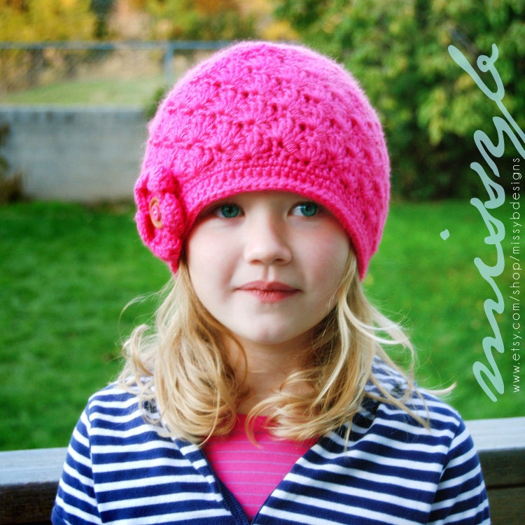 PDF pattern Crochet Hat Pattern Girls Shell Hat EASY