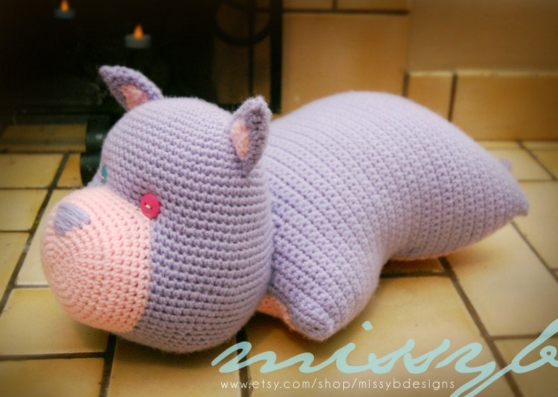 Cute Crochet Cat Pillow Pet Pattern Kitty Stuffed Pillow