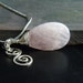 Rose Quartz Necklace Rose Quartz Teardrop Pendant Sterling Silver grecian jewelry