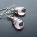 Pink Teardrop Earrings Sterling Silver Wire Wrap eco friendly pink striped fashion jewelry, Pretty in Pink