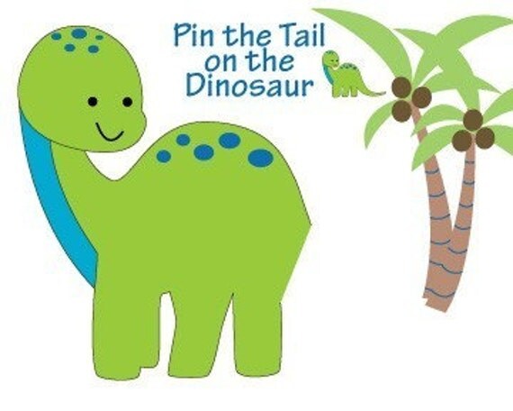 Items similar to Pin the Tail on the Dinosaur Party Game pdf file on Etsy