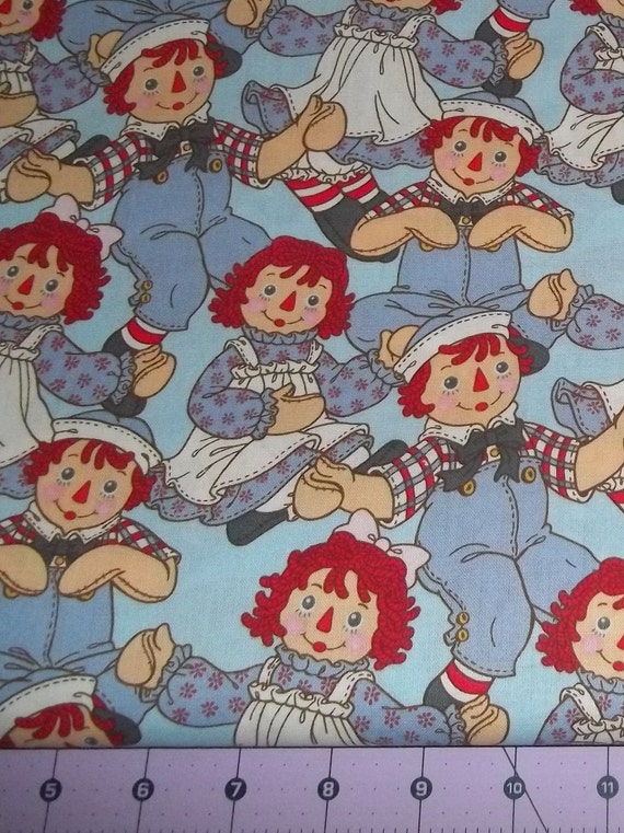 Raggedy Ann and Andy Cotton Fabric BTY