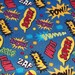 Super Hero Action Words Fabric By The Yard