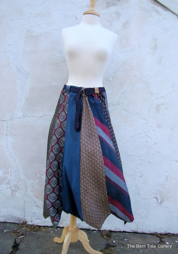 Items similar to Silk Necktie Skirt -- Eco Upcycled Recycled Repurposed ...