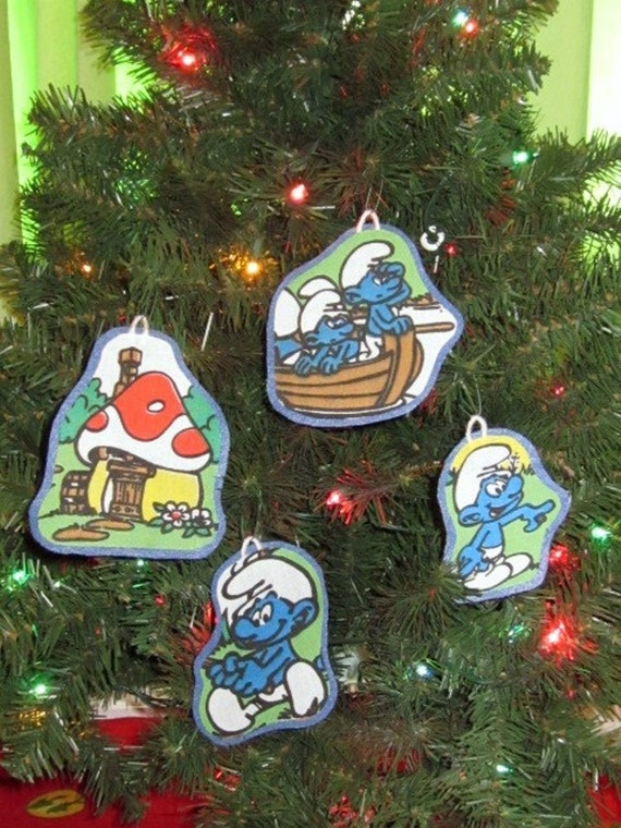 smurf christmas ornament by greatfulthread on etsy smurf christmas ornament by greatfulthread on etsy