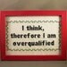 I think, therefore I am overqualified