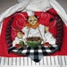 One Kitchen Crochet hanging Towel with Chef with spaghetti and white crochet top