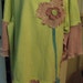 Plus Size Lime Green Tunic with Pink Faux Crochet Trim and Flower