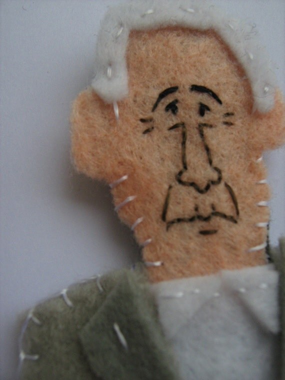 Leonard Cohen Felt Finger Puppet Leonard Cohen Toy Leonard