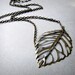 Floating Leaves- Brass leaf necklace. Available in Bronze, Gold or Silver