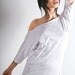 Womens Shirt Slouchy Off Shoulder Top White Small Medium Large