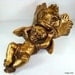Vintage Ornate Gold Cherub Wall Hanging, Cherub Wall Pocket Planter (509-12)
