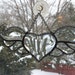 Enchanting Beveled Winged Heart Stained glass Light Sun Catcher wrapped in chain