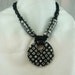 Black and White Extruded Polymer Clay Necklace and Earring Set