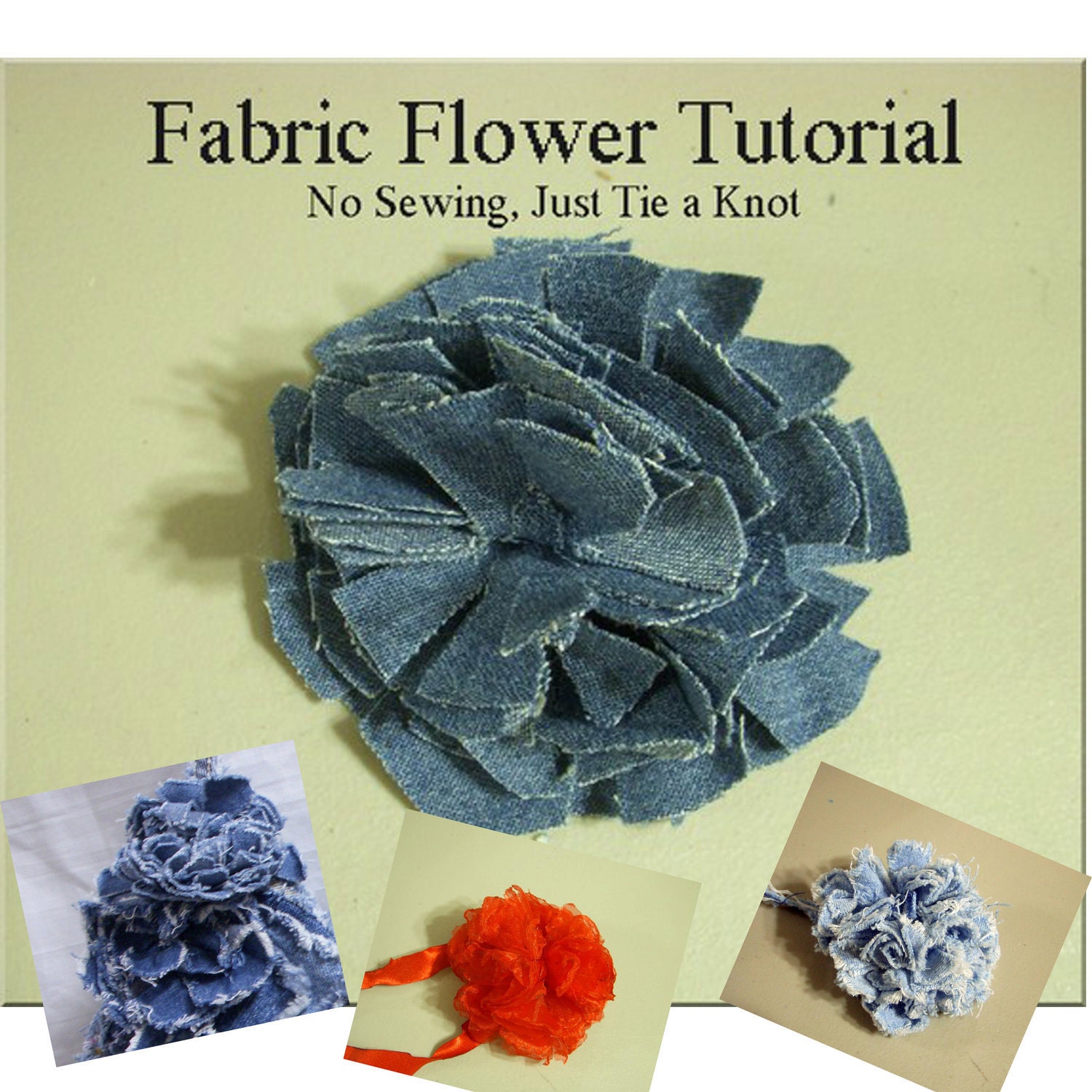 Fabric Flower Knot Tutorial No Sewing