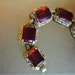 RESERVED FOR NADIA.Glamour vintage 40s merlot red chunky , large bracelet. Made by Judy Lee.
