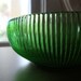Vintage green glass EO Brody candy dish or bowl, retro home decor bright emerald green pantone color