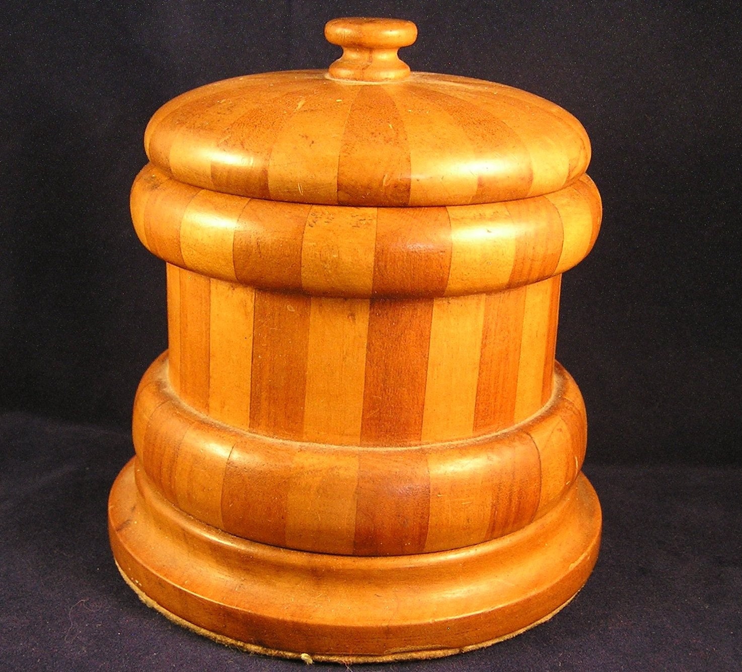 Antique Hand Crafted Wooden Tobacco Jar.