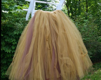 Antique Gold and Brown SteamPunk Formal Wedding Skirt all sizes MTCoffinz