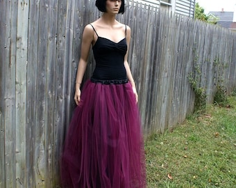 Burgundy Wine Formal Prom Tulle Skirt ...Adult Medium - MTCoffinz - Ready to Ship