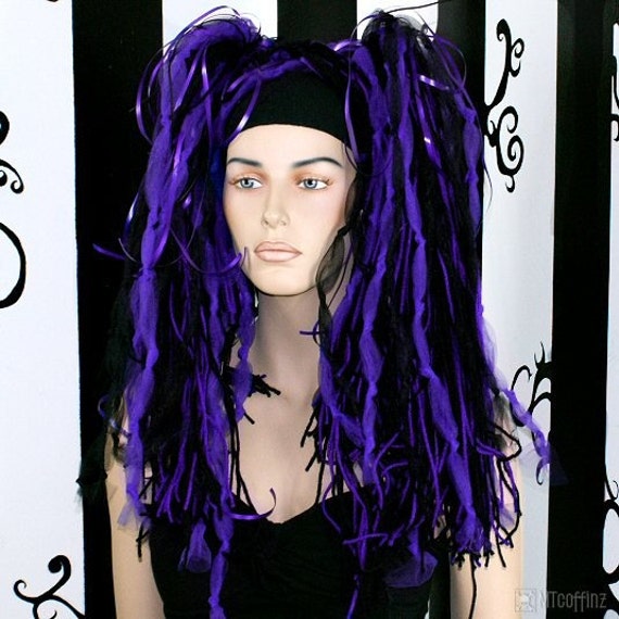 Items similar to Purple and Black Rave Clubbing Hair Falls MTCoffinz on ...