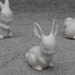 Three Little Bunnies in Stoneware with White Glaze