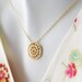 Golden Lace Unique Pendant Charm Necklace Inspired by the Art of Crotchet - Gold Minimalist Necklace Wear Everyday Gold Pendant