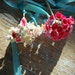 Two Bundles of Vintage Millinery Flowers and Aqua Seam Binding