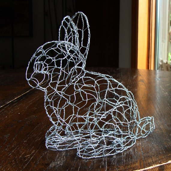 Young Rabbit Wire Sculpture Reserved for Mikki123