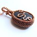 Copper Squiggle on Dark Stone - Netted Pendant Necklace