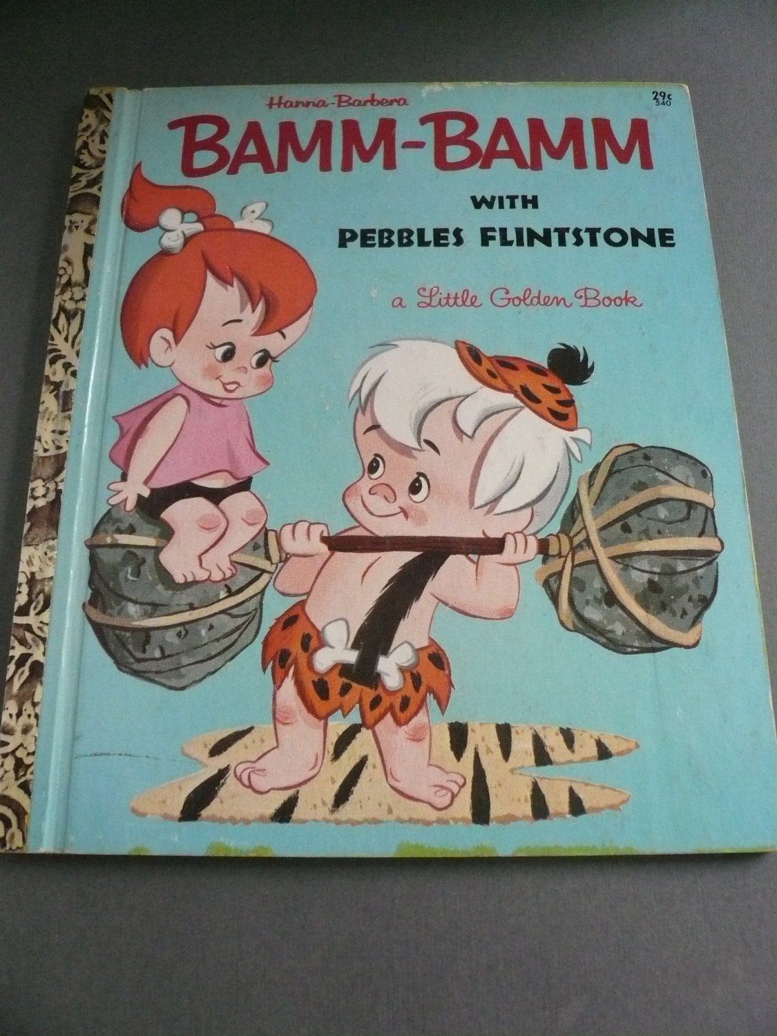 Vintage Little Golden Book Bamm Bamm with Pebbles Flintstone