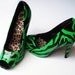Hand Painted Heels - Toxic Zebra Peep Toe Shoes UK6/US 8.5 - Kezbirdie