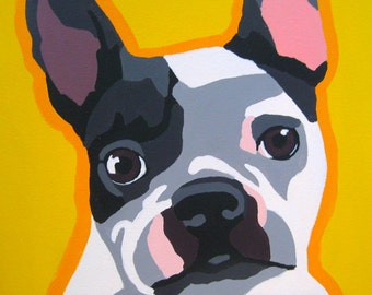 Custom 12x16 Pop Art Dog Portrait Painting of Your Pet by LauraKG