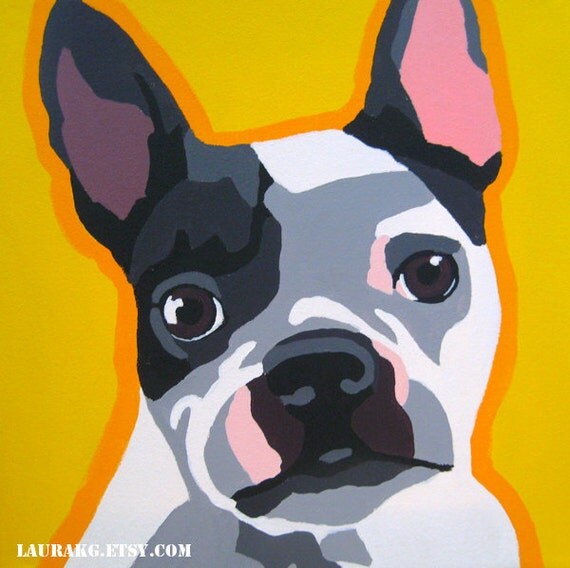 Custom 30x30 Pop Art Dog Portrait Painting