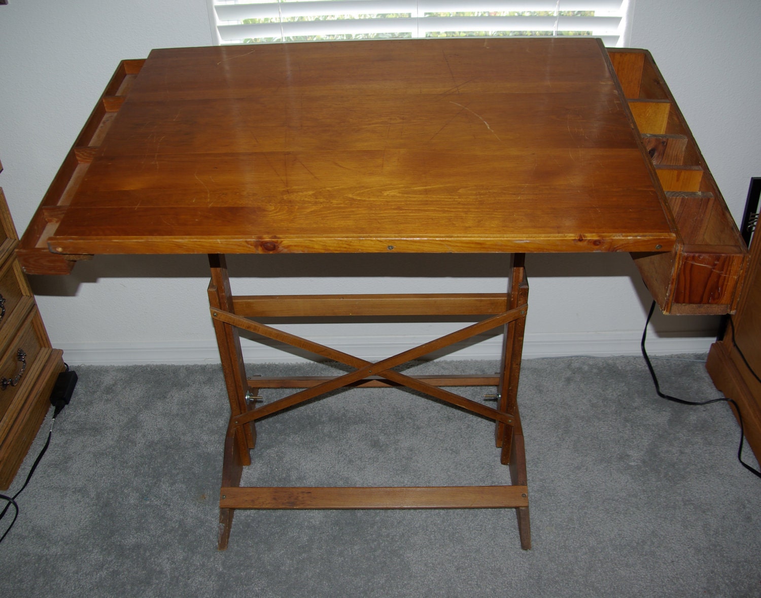 Antique Solid Wood Drafting table . . .Reserved for Deb