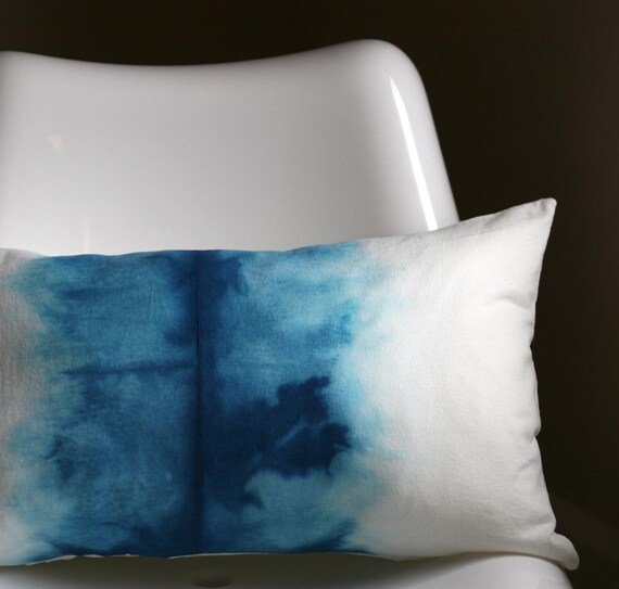 Midnight Blue Watercolors Pillow Cover
