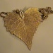 large gold dipped leaf pendent