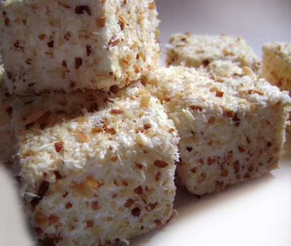 Homemade Toasted Coconut Marshmallows by CupcakesInJars on Etsy  homemade marshmallows etsy