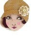 SALE - Twenties Girl Fabric Brooch, Felt Brooch, Art Brooch, Wearable Art Jewelry, Mother's Day Gift