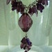 Vintage Lavender Lucite Oval Pendant Beaded Necklace